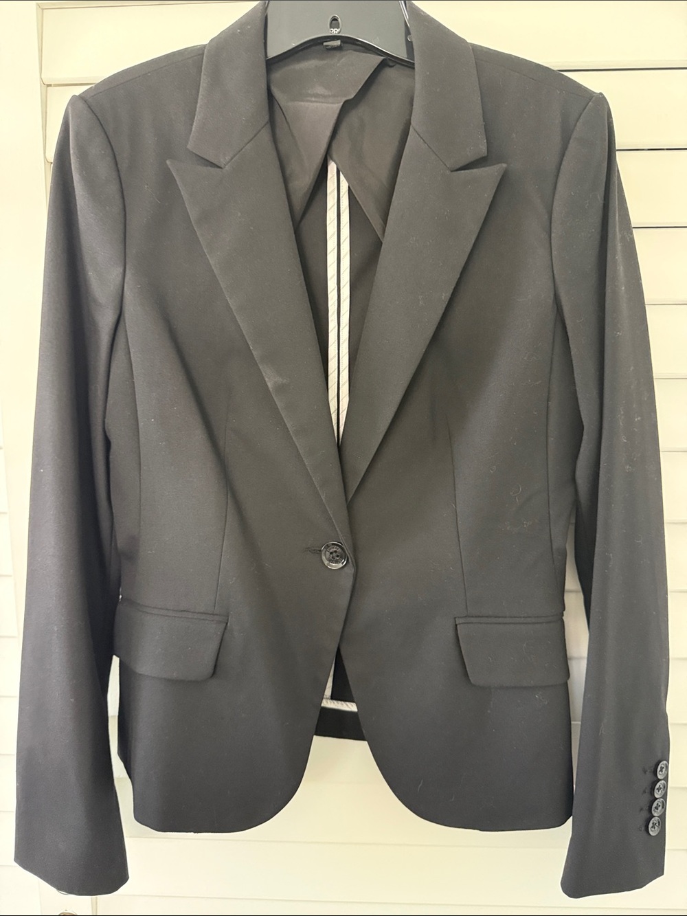 Classic Black Women's Blazer - Tailored Single-Button Jacket